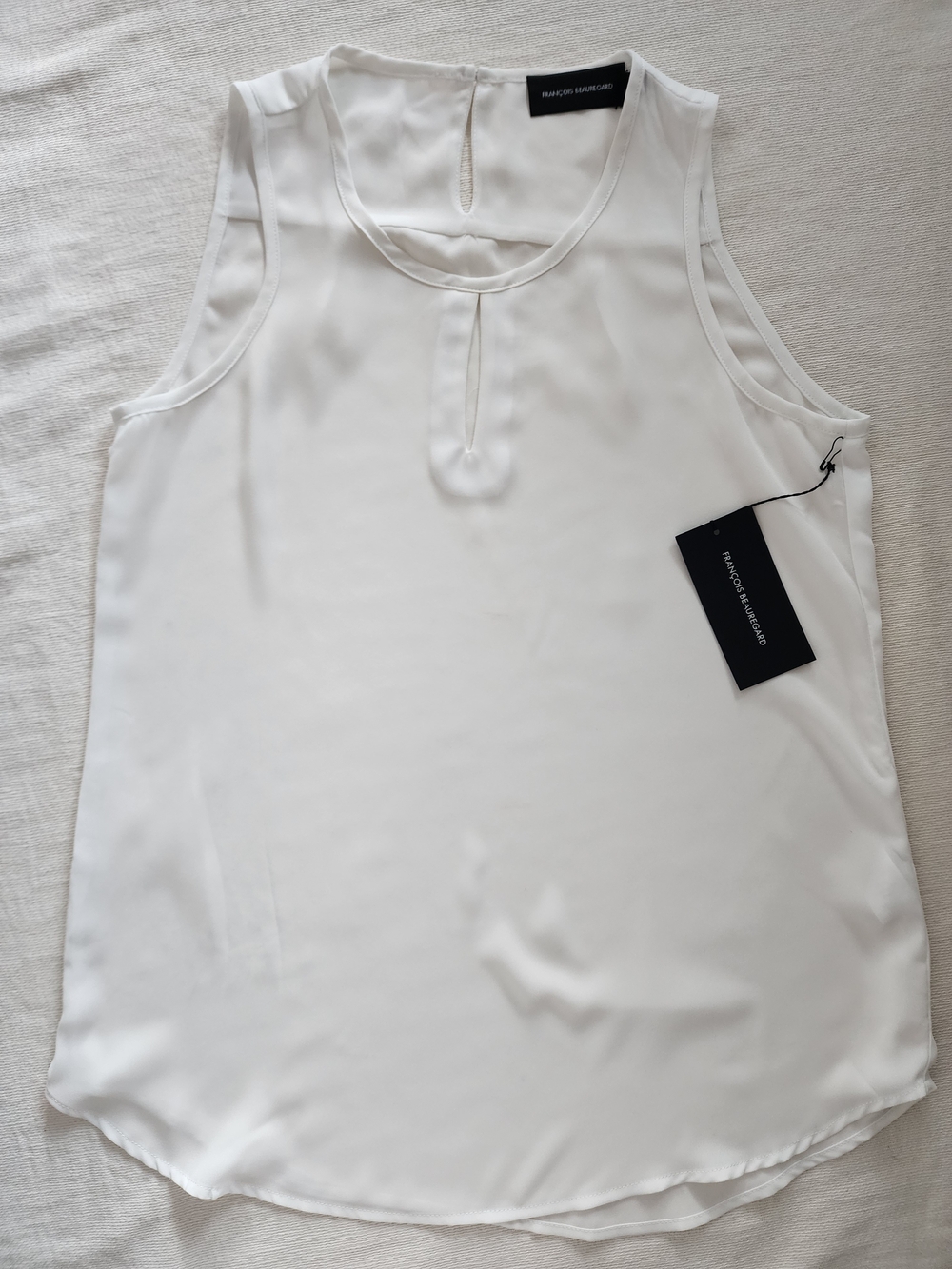 François Beauregard Emma Off-White Keyhole Camisole Blouse NWT S